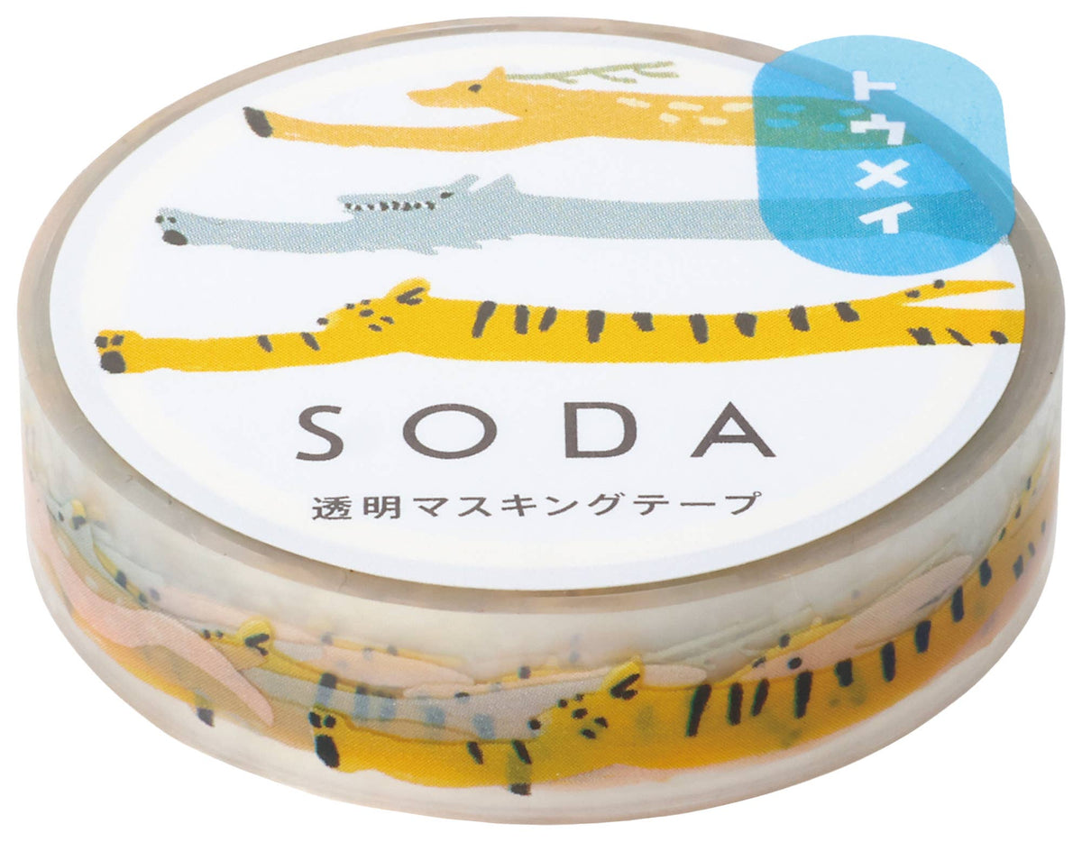 SODA transparent Masking Tape THIN 0.4" wide