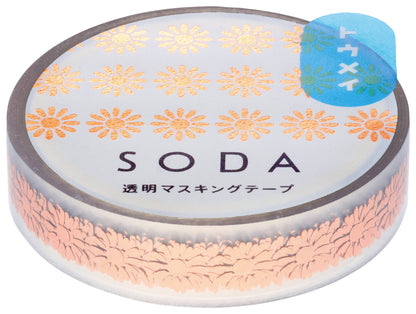 SODA transparent Masking Tape THIN 0.4" wide