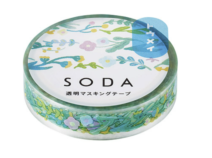 SODA transparent Masking Tape THIN 0.4" wide