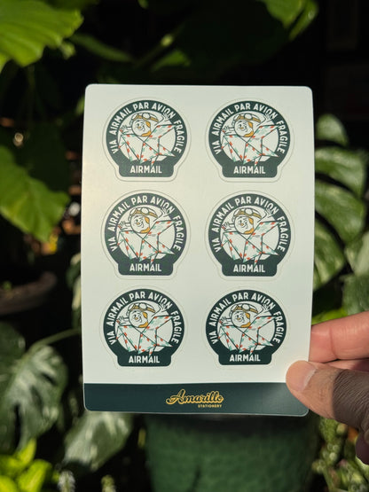 Airmail - Amarillo Stationery Sticker Sheet