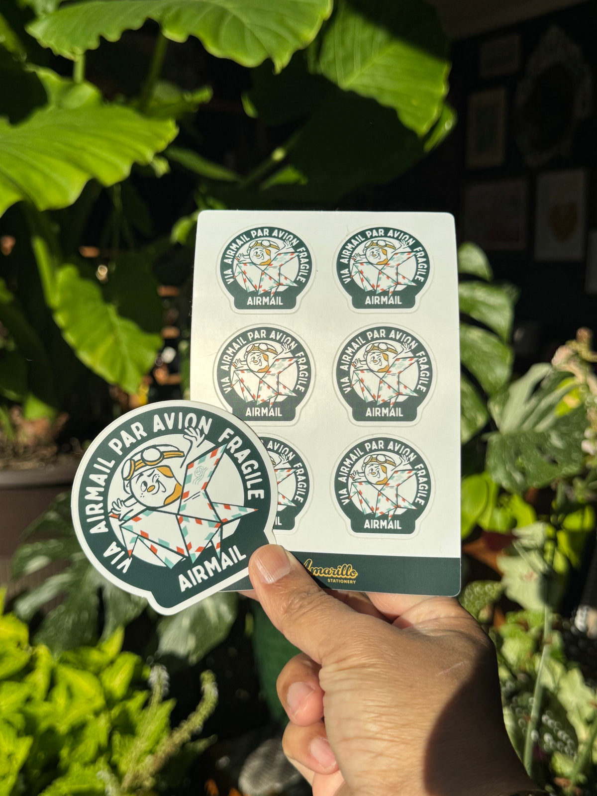 Airmail - Amarillo Stationery Sticker