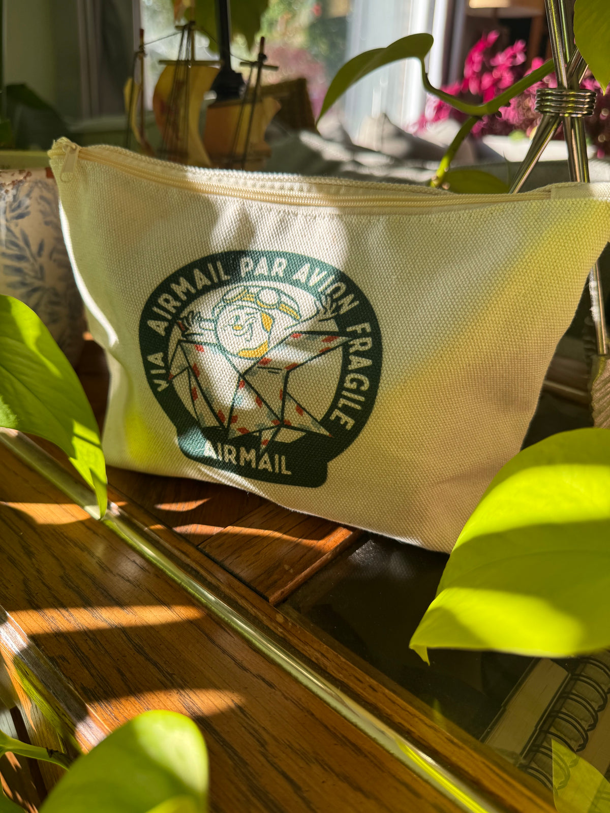 Airmail - Amarillo Stationery Canvas Zipper Pouch
