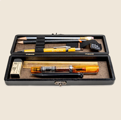 BSC - Pencil & Pen Box - Distressed Black Painted MDF