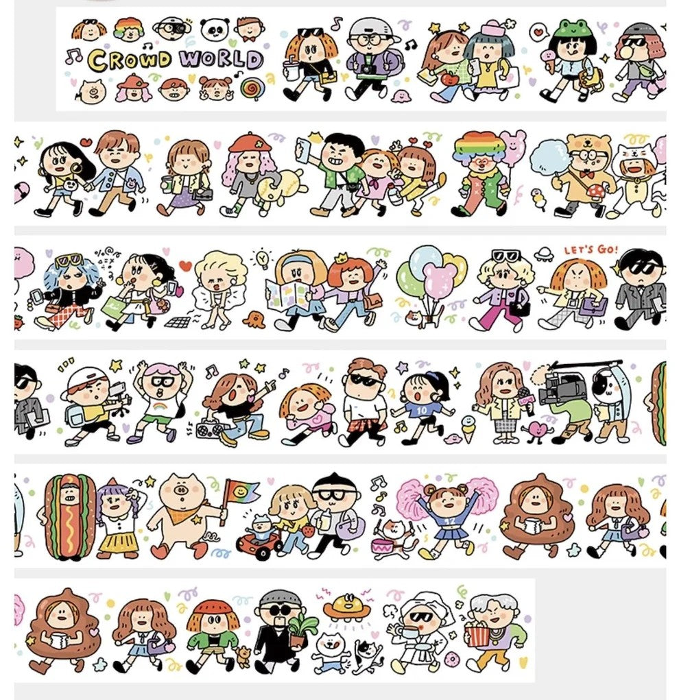 Kawaii Crowd World Washi Tape Roll: Rainbow & Pride Stickers