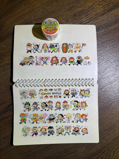 Kawaii Crowd World Washi Tape Roll: Rainbow & Pride Stickers