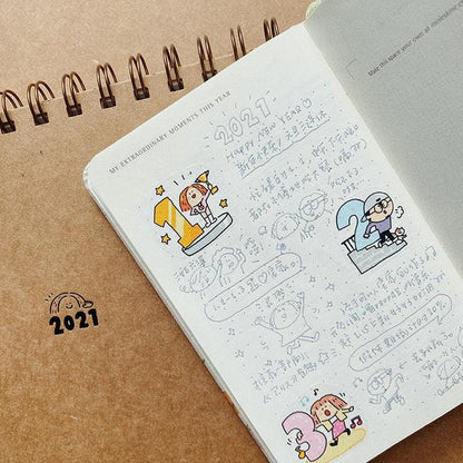 Strike a Pose Washi Tape: Numbered Kawaii Journaling Tape
