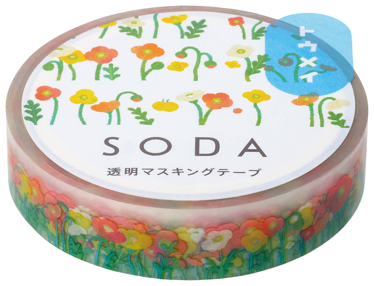 SODA transparent Masking Tape THIN 0.4" wide