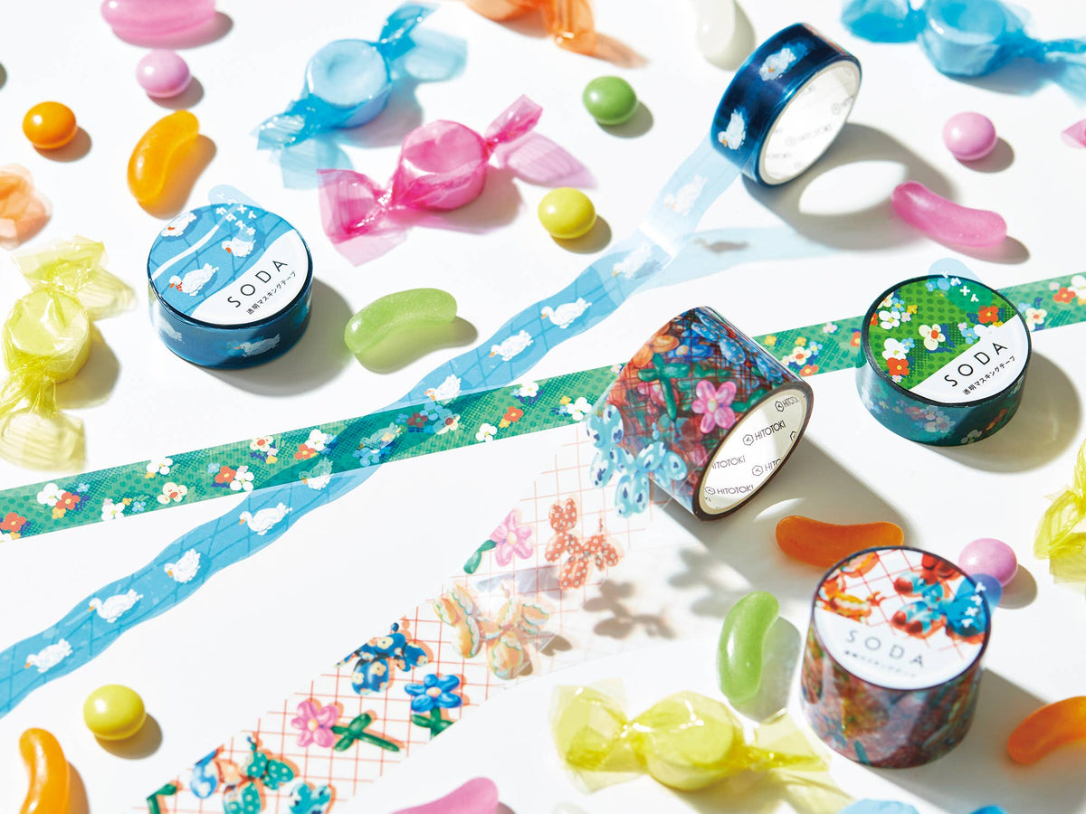SODA transparent Masking Tape THIN 0.4" wide
